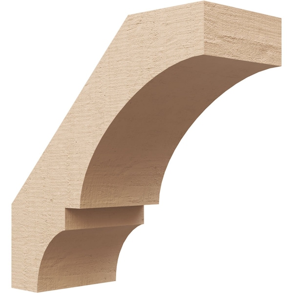 Ekena Millwork 5-inch W x 12-inch D x 12-inch H Balboa Rough Cedar Woodgrain TimberThane Knee Brace, Primed BRCUR05X12X12BOARCPR - main